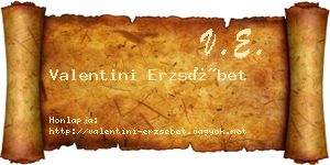 Valentini Erzsébet névjegykártya