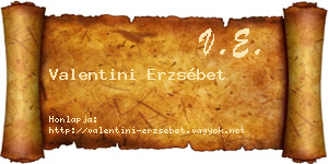 Valentini Erzsébet névjegykártya
